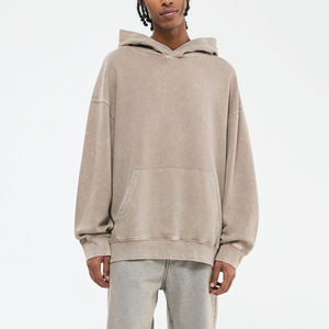 Sweat à capuche délavé à l'acide pour homme, 450 GSM, en coton, style décontracté urbain, personnalisable, OEM, marque privée, fabricant d'usine - Product Image 2