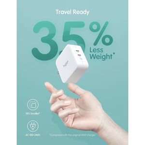 Cable USB C PD Hyppr de 100 W y 4 Pies, Cargador Rápido para Macbook, Cargador de Pared con Salida de 5 V/2,4 A, Protección Contra Cortocircuitos, Compatible con Enchufes de la UE y EE. UU. - Product Image 1