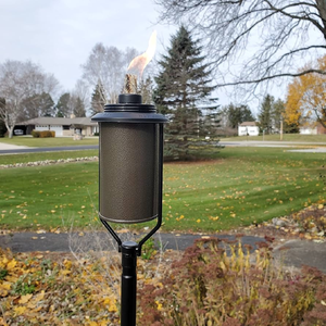 Antorcha de plata para exteriores, luz de llama de metal, linterna de jardín moderna, iluminación de patio. Disponible a precios mayoristas para exteriores - Product Image 3