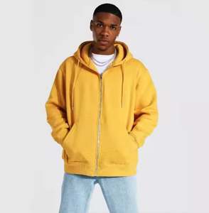 Sweat à capuche zippé intégral pour homme 100 % coton molletonné écologique imperméable hiver personnalisable avec capuche ajustable service OEM haute qualité - Product Image 4