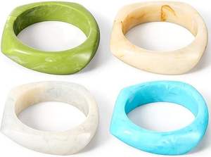 กำไลข้อมืออะคริลิคเรซิ่นเครื่องประดับกำไลข้อมืออะคริลิคหลากสีแวววาวกว้างไม่สม่ำเสมอสำหรับ - Product Image 5