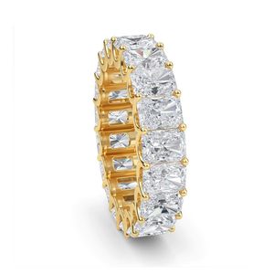 6ct Radiant Shape Lab Grown Diamond Eternity Band en anillo de compromiso de oro amarillo de 14K para Joyería Fina de mujer - Product Image 2