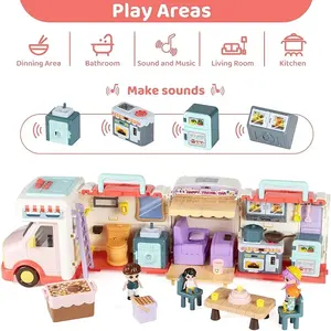 EPT jeu de rôle fast food touring camion de transformation restaurant jouet maison de poupée <span class=keywords><strong>camping</strong></span> van voiture jouet avec musique et lumière - Product Image 5