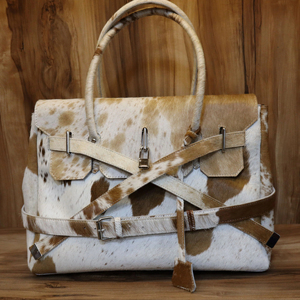 Bolso de mano de piel de vaca genuina para mujer Bolso de estilo occidental - Product Image 1