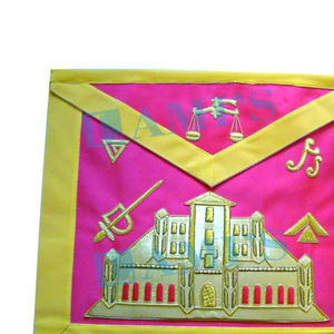 Delantal personalizado de rito escocés de 16 grados, delantal bordado hecho a mano con cinturón con hebilla - Product Image 2