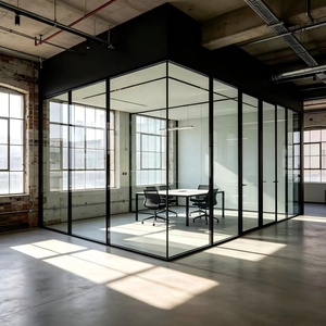 Cloison en verre de qualité supérieure pour bureaux, avec profilés en aluminium et isolation acoustique, idéale pour les projets de gratte-ciel - Product Image 3
