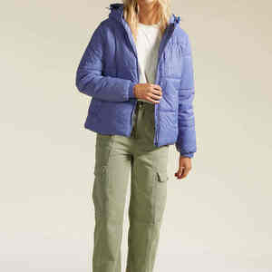 Chaquetas Acolchadas de Punto para Mujer, Precio Económico al por Mayor, Cierre de Cremallera, Capucha, Transpirables, Ropa de Invierno con Forro de Algodón - Product Image 4