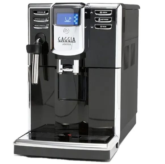 Gaggias Anima Coffee and Espresso Machineには、プログラム可能なオプションを備えたラテカプチーノ用の手動泡立て用スチームワンドが含まれています