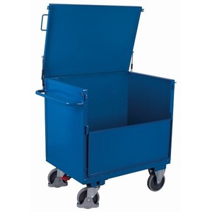 Chariot à bagages en tôle Variofit avec couvercle soudé, capacité de charge de 500 kg, pneus pneumatiques - Product Image 1