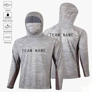 Camisas de pesca sublimadas de camuflaje de secado rápido de poliéster 100%, ropa de rendimiento con protección UV - Product Image 1