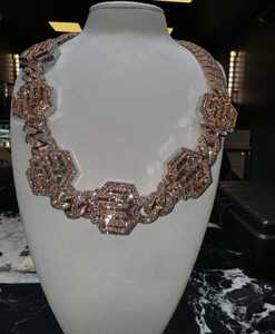 เครื่องทดสอบเพชรผ่านกระฮิปฮอป S925เงินเพชรน้ำแข็ง3แถว14มม.-20มม. VVS Moissanite cuban Link Chain สำหรับผู้ชาย16มม. 18มม. - Product Image 3