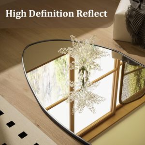 Full Length Floor <b>Mirror</b> Irregular Diamond Shaped Standing <b>Leaning</b> Hanging for Bedroom Living Room Decor Large <b>Mirror</b> Black - Product Image 3