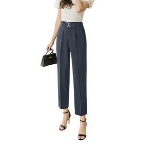 Pantalon imprimé droit taille haute pour femme, grande taille, confort respirant, jambes fuselées, élégance décontractée au quotidien - Product Image 1