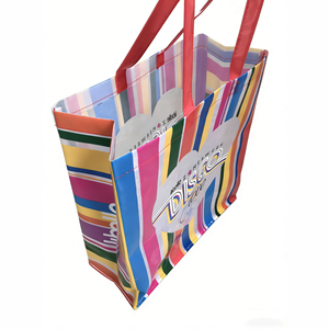 Bolsas de Compras de Polipropileno Tejido a Rayas con Asa de Tela No Tejida y Opciones de Varios Tamaños - Product Image 2