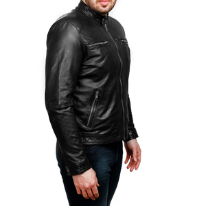 แจ็กเก็ตหนังแกะสำหรับผู้ชายแจ็กเก็ตขี่มอเตอร์ไซค์สำหรับกลางแจ้งแบรนด์ดัง - Product Image 5