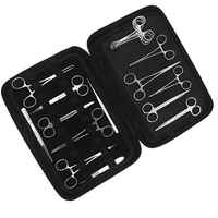 Juego de instrumentos quirúrgicos veterinarios básicos principales de acero inoxidable de la mejor calidad, Kit de cirugía general
