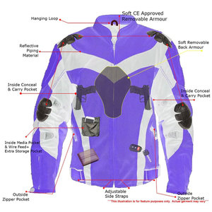 Traje de moto textil ligero para hombres con ventilación y armadura CE extraíble - Product Image 6