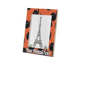 Marco de Madera para Colgar EN LA Pared y Exhibición de Mesa, Incluye Nombre de Texto de Foto Personalizada, 8x10, Lindo Gato Negro - Product Image 1
