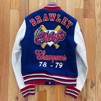 Veste universitaire bleu roi classique pour homme, à capuche, respirante, hiver, vintage, 100% coton, style baseball, bomber, streetwear Y2K, avec patch B