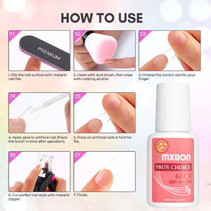 Colle à ongles Mxbon 7g à séchage rapide pour faux ongles et adhésif liquide résineux puissant pour décorations d'ongles - Product Image 5