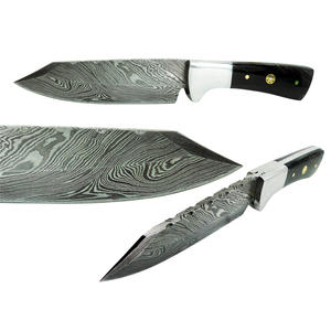 Cuchillo de caza de acero de Damasco de alta calidad Mango de madera personalizable Longitud regular con soporte OEM - Product Image 5