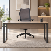 Chaise de bureau ergonomique en maille à dossier haut, cadre gris, accoudoirs réglables pour poste de travail de direction