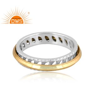 Bague tournante artisanale en argent sterling fin, bijoux en argent pour femme, cadeau pour elle, fabricant de bijoux sur mesure - Product Image 3