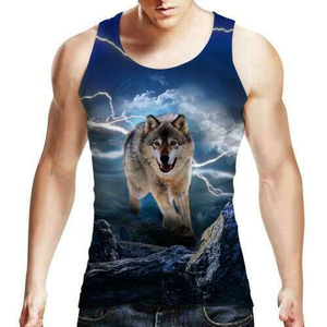 OEM Sublimation Breathable Quick Dry Sweat Absorbent <b>Mens</b> Tank Tops Gym <b>Singlets</b> Custom Logo Cotton Polyester - Product Image 4