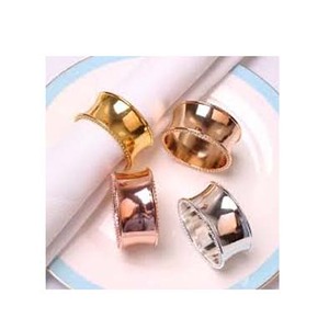 แหวนผ้าเช็ดปากดีไซน์โลหะหยาบลายดอกแปะก๊วย - Product Image 3