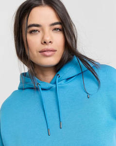 Le dernier sweat à capuche surdimensionné d'icône d'épaule de goutte d'épaule des femmes bleues personnalisées anti-rides et respirantes derniers sweats à capuche vierges pour les femmes - Product Image 2