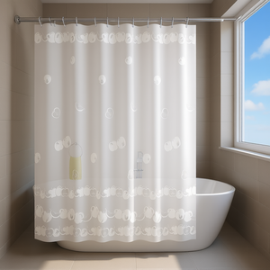 STRDEL Cortina de Ducha de Plástico Blanca TVI 1345 2430 (240x200cm) para Gedy, Diseño Elegante para Baños - Product Image 3