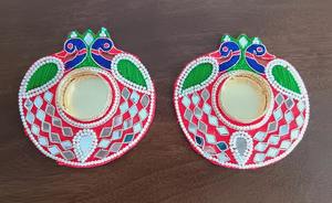 Portavelas de luz T colgante de loto de plástico hecho a mano indio para boda y Diwali decoración del hogar al aire libre - Product Image 2