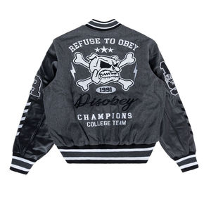 Chaquetas Varsity de Béisbol Bordadas para Hombre, Diseño Moderno, Estilo Hip Hop Urbano, Dos Tonos, Cuello Alto, Resistentes al Viento, para Invierno - Product Image 6