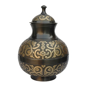 Urne de crémation humaine adulte de Style américain traditionnel cercueil de stockage de cendres en métal avec mémorial de gravure noir mémorial funéraire - Product Image 3