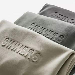 เสื้อยืดลายนูนสำหรับผู้ชายเสื้อยืด100% คอตตอนแท้ดีไซน์ออกแบบได้ตามที่ต้องการเสื้อยืดแฟชั่นลายนูน3D สำหรับผู้ชาย - Product Image 3