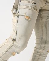 Jean en denim éco-responsable personnalisé, extensible, OEM, toutes couleurs, foncé, clair, taille mi-haute, déchiré, coupe évasée, style vintage, coupe cheville, coupe charpentier, style streetwear