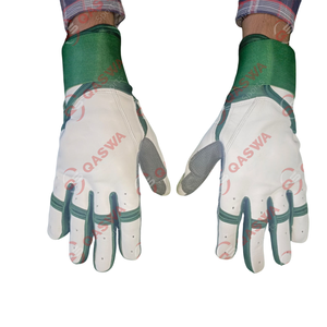 ถุงมือตีเบสบอลทำจากหนังแบบนิ้วเต็มถุงมือตีผสมสีเขียวขาวและสีเทามาใหม่ใช้งานหนัก - Product Image 6