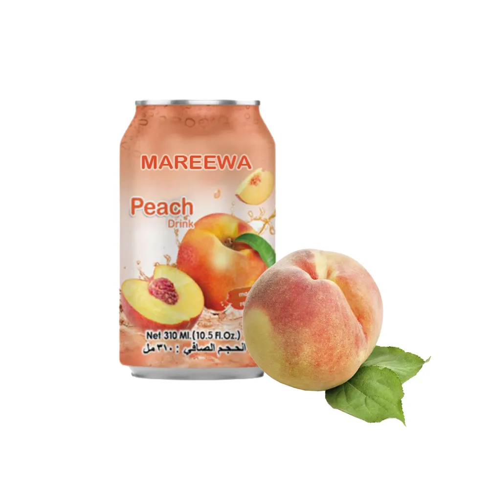 Bio-Pfirsichs aft 15% echte Frucht OEM Alu Dose 310ml Mareewa Export Co., Ltd. Produkt von Thailand