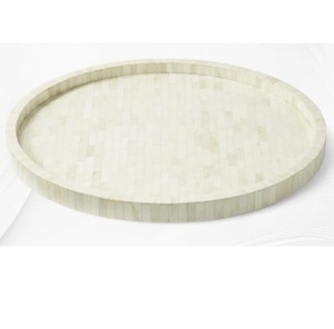 Bandeja de Madera con Incrustaciones de Hueso, Decoración de Mesa para Bodas y Fiestas, Bandeja de Servicio para Catering, Precio al por Mayor - Product Image 1