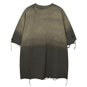Camisetas desgastadas con estilo para hombre, detalle bordado elegante, Camiseta cómoda informal, Camiseta 100% de algodón estambre para uso diario de verano - Product Image 3