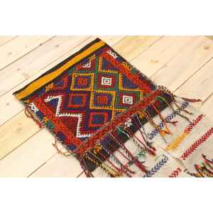 Alfombra Turca Vintage, Alfombra de 1.9x4.8 pies, Alfombra Roja Pequeña con Diseño Ombré - Product Image 3