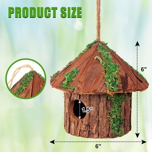 Maison d'oiseau en bois léger pour accrocher ou monter ajoute une touche paisible à votre environnement extérieur - Product Image 3
