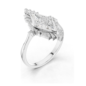 Exquisito Anillo Art Deco con Diamante de Laboratorio de 1.38 CT, Claridad VVS-VS EF, Oro de 18KT, 14KT, 10KT y Plata 925, Oro Rosa, Amarillo y Blanco - Product Image 5