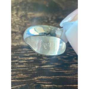 Weißer Opal Perlenring aus Sterlingsilber Größe 6,75 Rhodium-Plattiert Geometrischer Schliff - Product Image 5