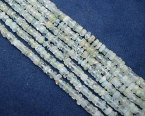 Aigue-marine faite à la main en forme de Heishi brins de perles couleur unie composants de bijoux en pierres précieuses cadeau pour elle - Product Image 4