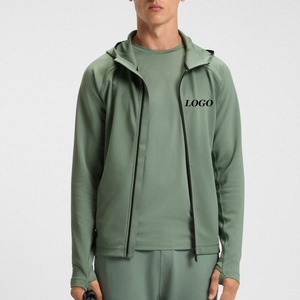 Sweat à capuche pour homme de style tendance, fermeture éclair, uni, 100% coton, molleton, surdimensionné, automne-hiver, prix bas, fabriqué par Wida Sports - Product Image 1