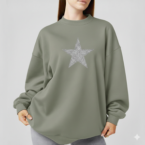 Women Oversized Mockneck Fleece Sweatshirt Casual Winter Loose Pullover Streetwear <b>Top</b> Front Customizable Breathable - Product Image 1