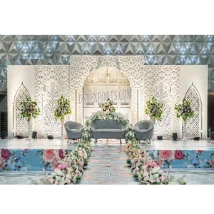 摩洛哥婚礼经典背景装饰框架加拿大婚礼激光切割风格背景