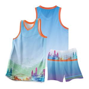 Uniforme de basket-ball respirant de qualité supérieure Uniformes d'équipe élégants à sublimation Design imprimé tendance Maillots de basket-ball - Product Image 3