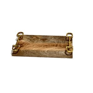 Plateau en métal doré Antique avec poignée trouée nouveau Design tendance plateau de service en aluminium pour tasse à café et thé pour Restaurant et hôtel - Product Image 6